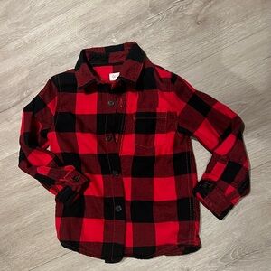 Cat & Jack toddler boys flannel shirt holiday print size 3T